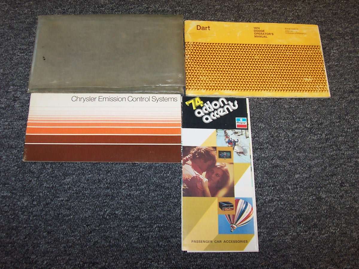 1974 Dodge Dart Owner's Manual Set 1974 Dodge Dart Owner's Manual Set
