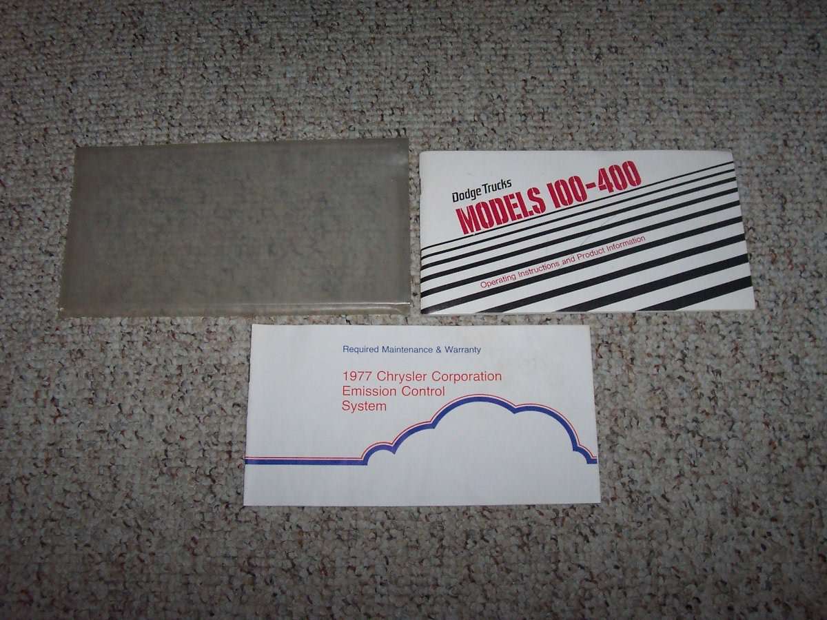 1977 Dodge Trucks 100-400 Owner's Manual Set 1977 Dodge Trucks 100-400 Owner's Manual Set