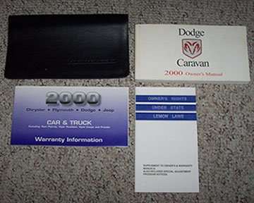 2000 Dodge Caravan & Grand Caravan Owner's Operator Manual User Guide Set 2000 Dodge Caravan & Grand Caravan Owner's Operator Manual User Guide Set